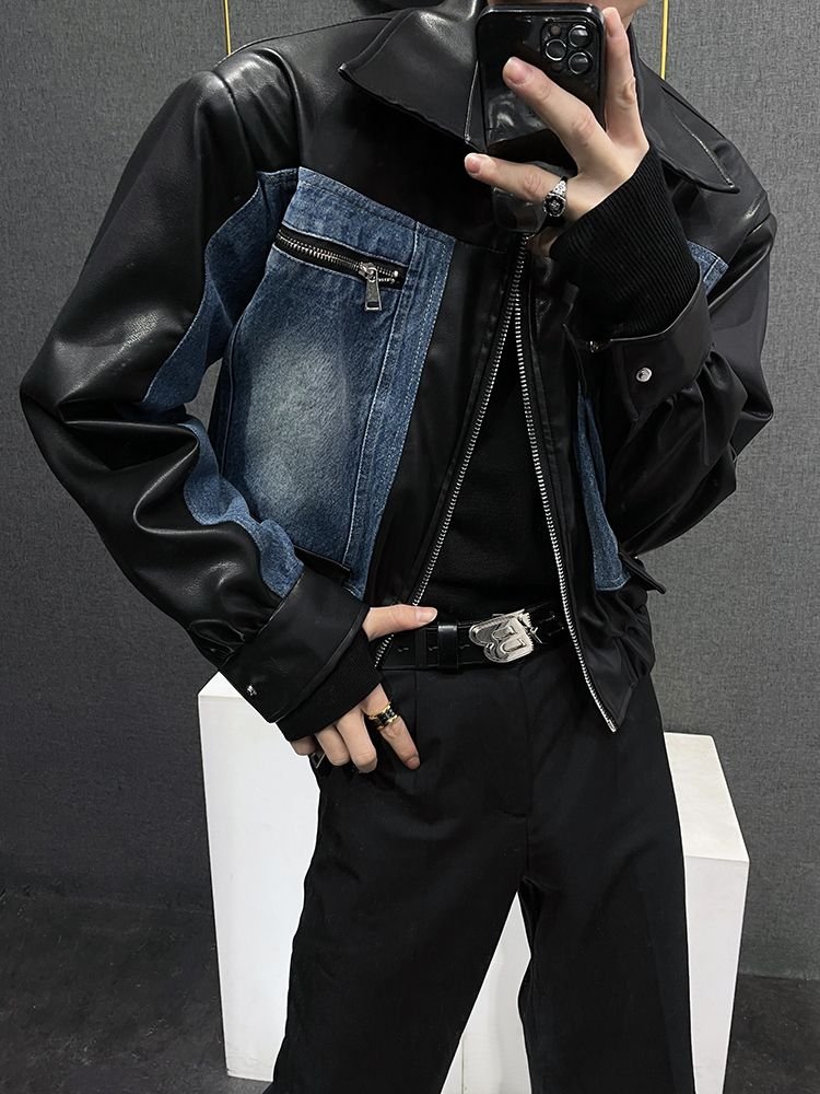 Leather  + jean hybrid
