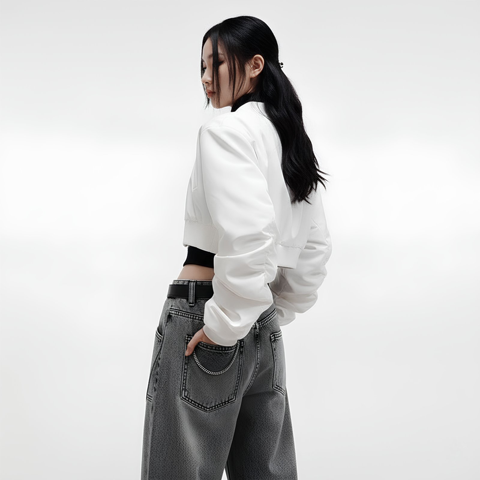 White cropped jacket