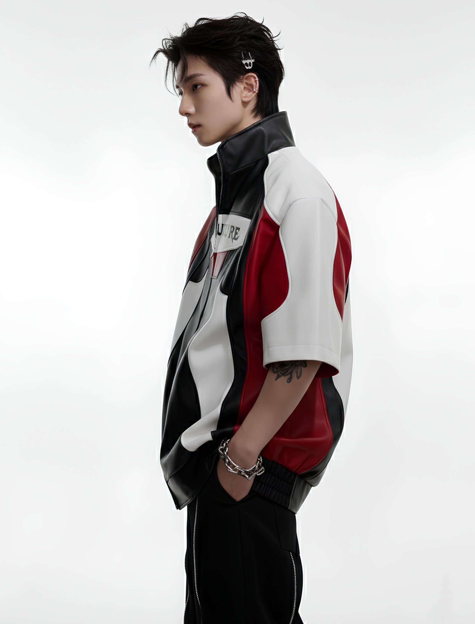 Oversized Half sleeve Racer Jacket