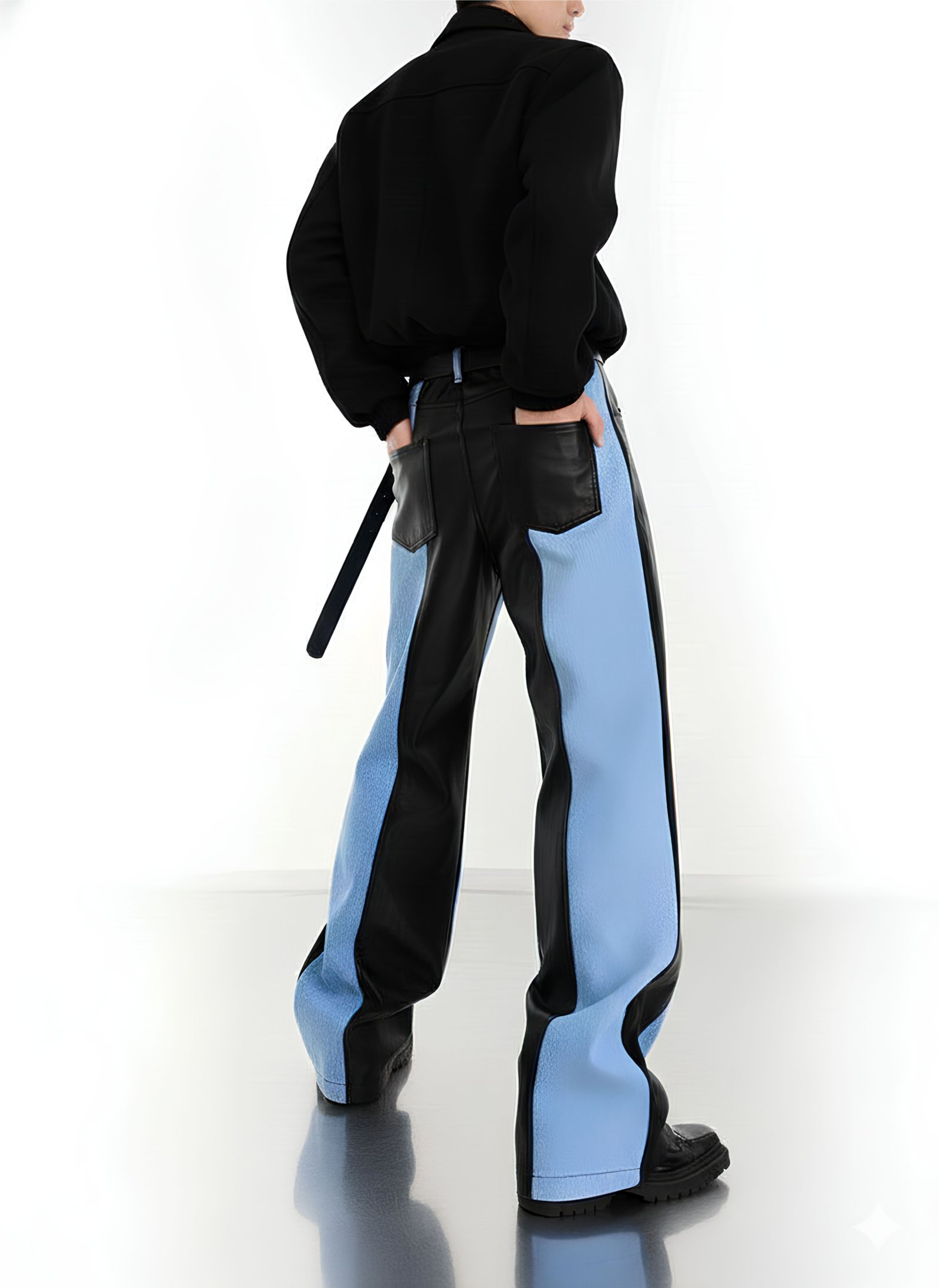 Leather + jean hybrid lower